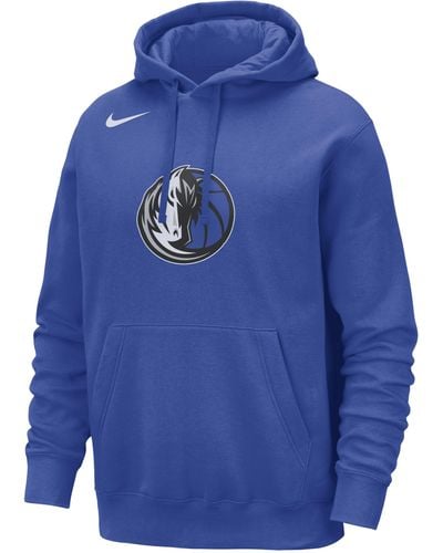 Nike Dallas Mavericks Club Nba Pullover Hoodie Cotton - Blue
