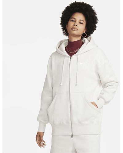 Nike Sportswear Phoenix Fleece Oversized Full-zip Hoodie - Brown