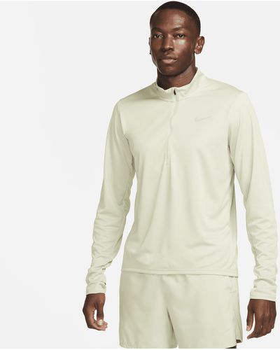 Nike Pacer Dri-fit 1/2-zip Running Top 50% Recycled Polyester - Natural