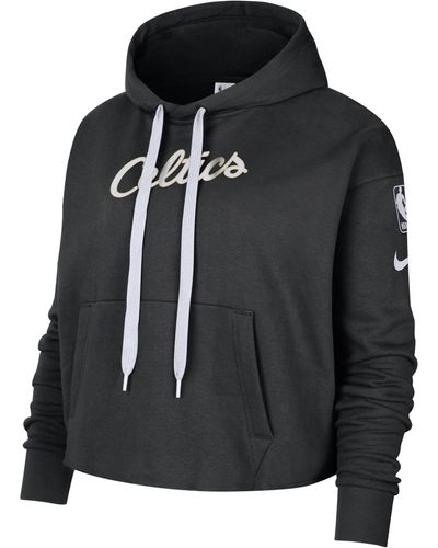 Nike / Women's 2021-22 City Edition Boston Celtics White Essential Cropped  Pullover Hoodie