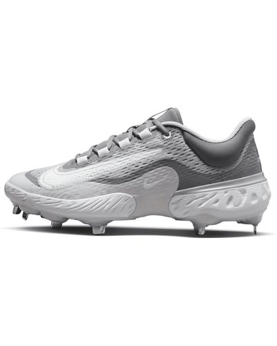 Nike Alpha Huarache Elite 4 Low Baseball Cleats - Gray