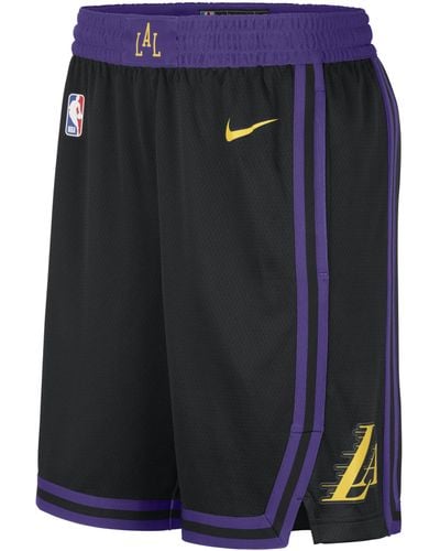 Nike Los Angeles Lakers City Edition 2023/24 Dri-fit Nba Swingman Shorts 50% Recycled Polyester - Blue