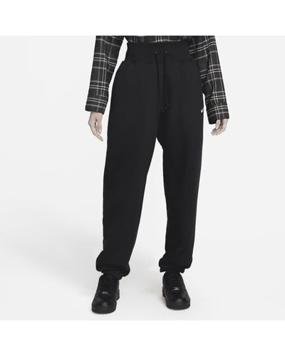 Nike Sportswear Phoenix Fleece High-waisted Oversized Tracksuit Bottoms Polyester - Black