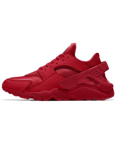 Nike Air Huarache By You Custom Shoes Leather - Red