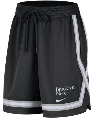 Nike Shorts da basket con grafica brooklyn nets fly crossover dri-fit - Nero
