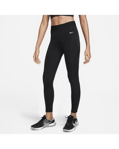 Nike Pro Mid-rise 7/8 Leggings With Pockets - Black