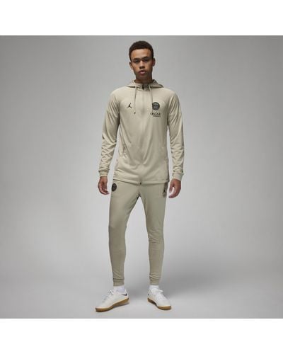Nike Paris Saint-germain Strike Third Jordan Dri-fit Football Hooded Knit Tracksuit Polyester - Natural