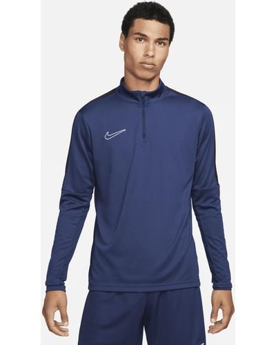 Nike Academy Dri-fit 1/2-zip Football Top Polyester - Blue