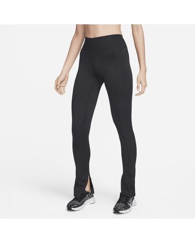 Nike One High-waisted Full-length Split-hem leggings 50% Recycled Polyester - Blue