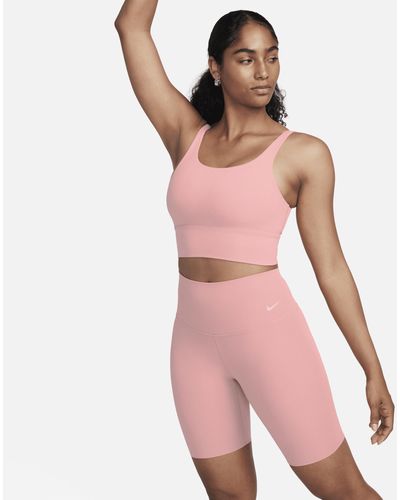 Nike Zenvy Gentle-support High-waisted 8" Biker Shorts - Pink