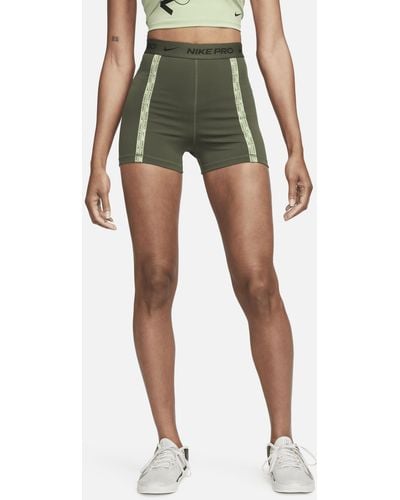 Nike Pro Dri-fit High-waisted 3" Shorts - Green