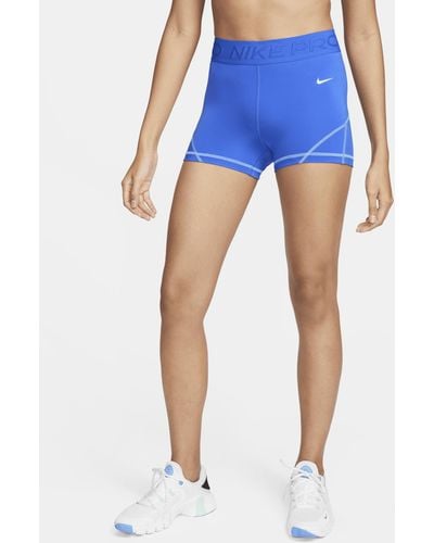 Nike Pro Mid-rise 3" Shorts - Blue