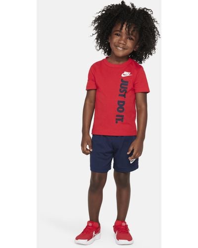Nike Sportswear Toddler French Terry Shorts Set Polyester - Red