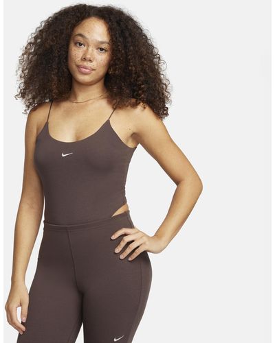 Nike Sportswear Chill Knit Tight Cami Bodysuit - Brown