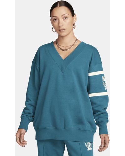 Nike Sportswear Phoenix Fleece Sweatshirt Met V-hals - Blauw
