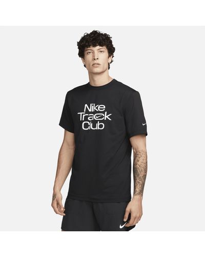 Nike Track Club Dri-fit Short-sleeve Running Top - Black