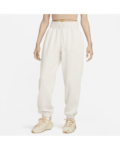 Nike Sportswear Phoenix Fleece High-waisted Oversized Tracksuit Bottoms Polyester - Natural