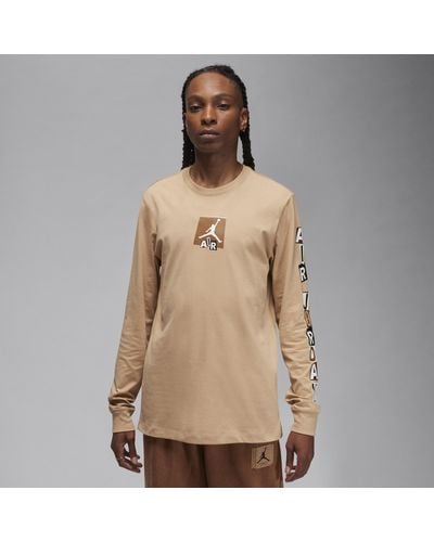 Nike Jordan Brand Graphic Long-sleeve T-shirt Cotton - Natural