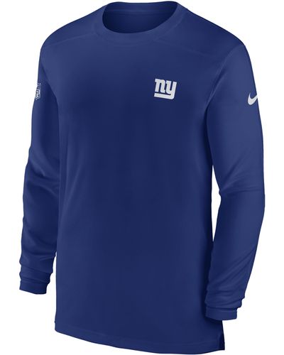 Nike Dri-fit Sideline Coach (nfl New York Giants) Long-sleeve Top - Blue
