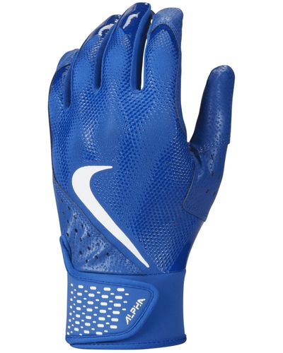 Nike Alpha Baseball Batting Gloves - Blue