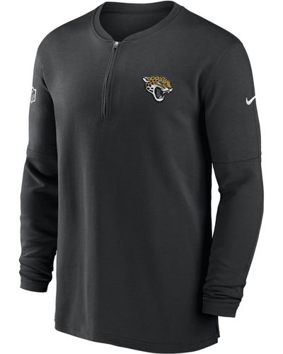 Nike Jacksonville Jaguars Sideline Men's Dri-fit Nfl 1/2-zip Long-sleeve Top - Black
