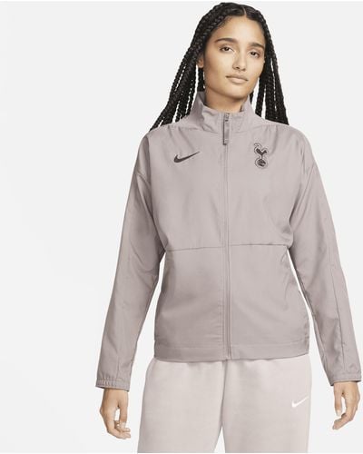 Nike Giacca da calcio in tessuto dri-fit tottenham hotspur da donna - Grigio