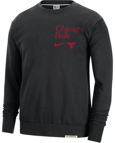 Nike Chicago Bulls Standard Issue Dri-fit Nba Crew-neck Sweatshirt - Black