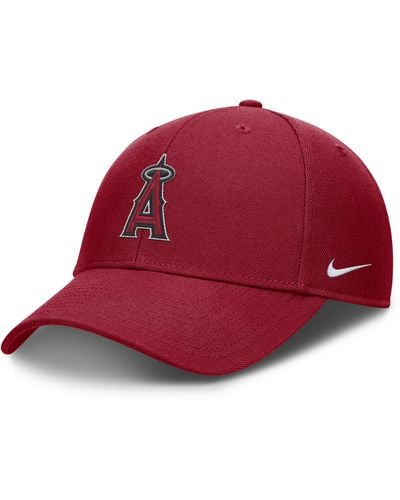 Nike Los Angeles Angels Evergreen Club Dri-fit Mlb Adjustable Hat - Red