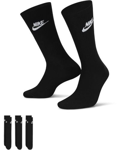 Nike Sportwears everyday essential crew 3-pack socks black/ white - Nero