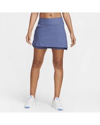 Nike Dri-fit Bliss Mid-rise Training Skort - Blue