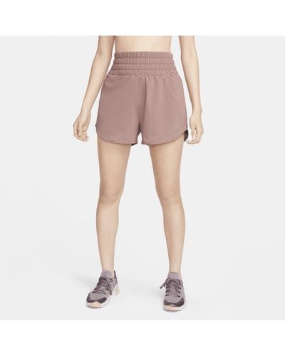 Nike One Dri-fit Shorts Met Ultrahoge Taille En Binnenbroekje (8 Cm) - Roze