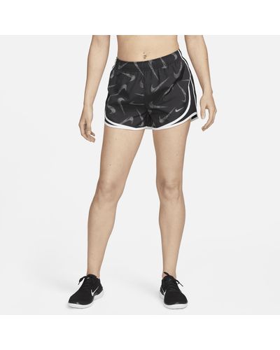 Nike Tempo Swoosh Dri-fit Brief-lined Printed Running Shorts - Black