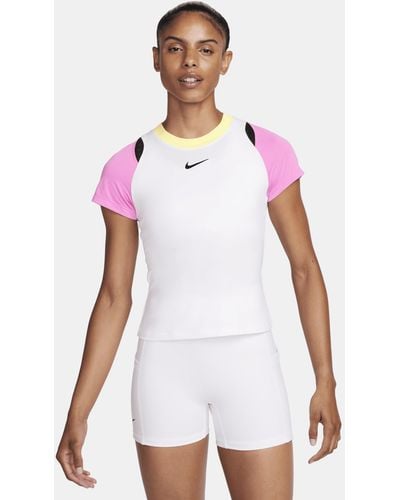 Nike Court Advantage Dri-fit Short-sleeve Tennis Top Polyester - White
