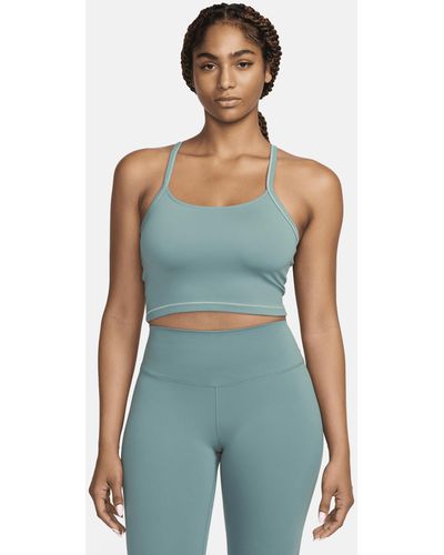 Nike One Fitted Dri-fit Cropped Tank Top - Blue