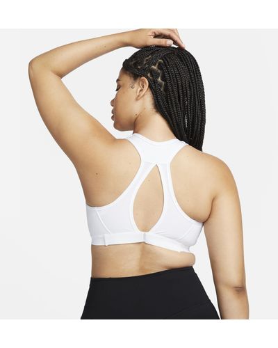 Nike Swoosh High-support Padded Adjustable Sports Bra 50% Recycled Polyester - White