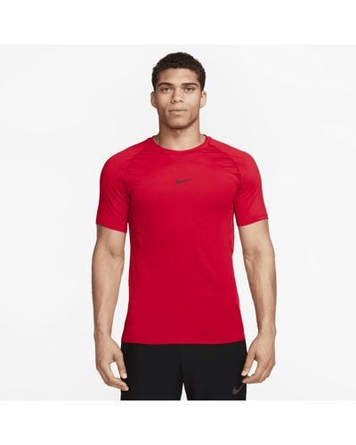 Nike Pro Dri-fit Slim Short-sleeve Top - Red