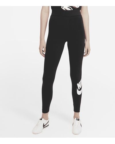 Nike Sportswear Essential High-waisted Logo Leggings - Black