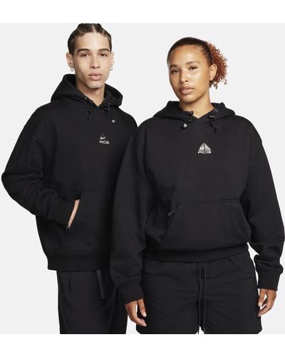 Nike Acg Therma-fit Fleece Pullover Hoodie 50% Sustainable Blends - Black