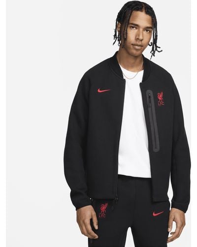 Nike Liverpool F.c. Tech Fleece Football Jacket Cotton - Black