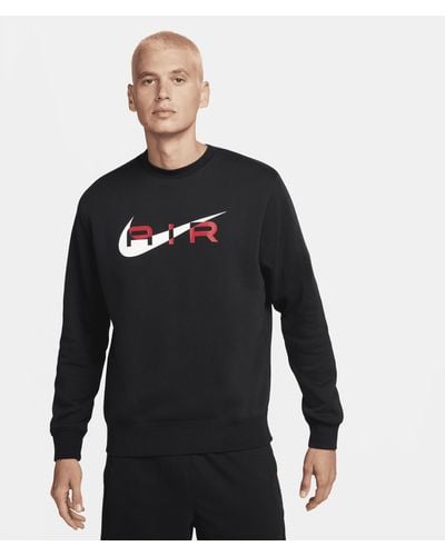 Nike Air Fleece Crew-neck Sweatshirt Polyester - Black