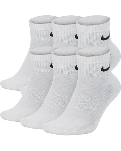 Nike Everyday Cushioned Training Ankle Socks (6 Pairs) - Metallic