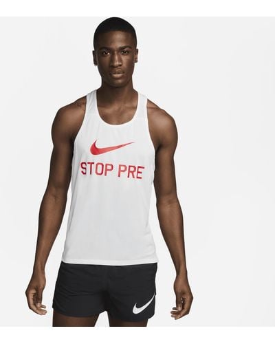 Nike Fast Run Energy Running Singlet - White