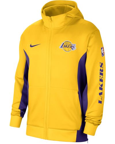 Nike Los Angeles Lakers Showtime Dri-fit Nba Full-zip Hoodie 50% Recycled Polyester - Yellow