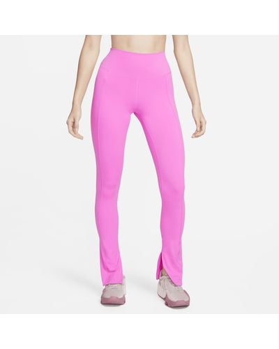 Nike One High-waisted Full-length Split-hem Leggings - Pink