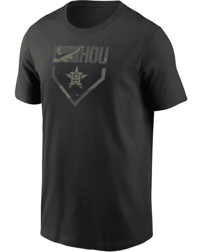 Nike Los Angeles Dodgers Camo Logo Mlb T-shirt - Black
