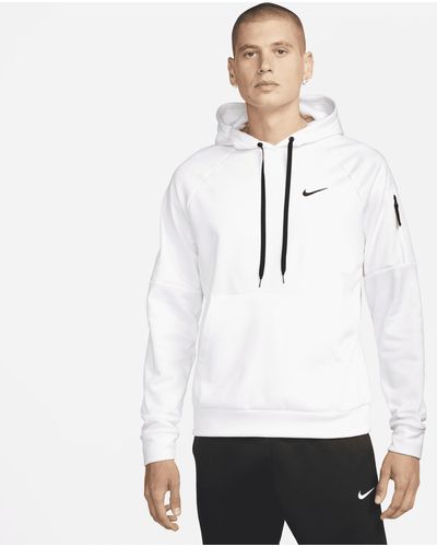 Nike Therma Therma-fit Hooded Fitness Pullover - White