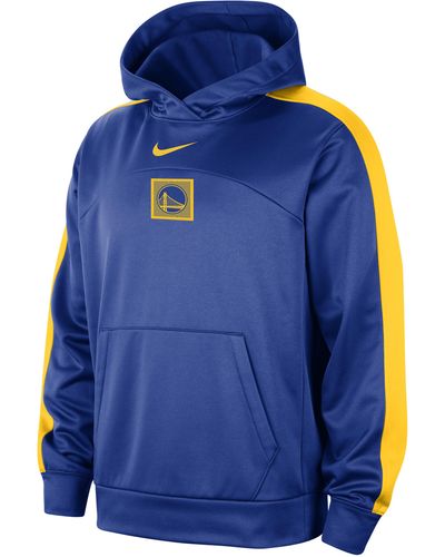 Nike Golden State Warriors Starting 5 Therma-fit Nba Pullover Hoodie - Blue