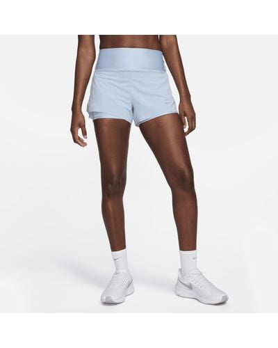 Nike Shorts da running 2-in-1 a vita media con tasche 8 cm dri-fit swift - Blu