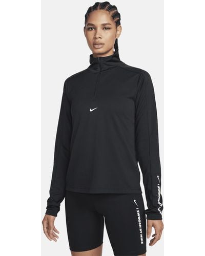 Nike Maglia dri-fit con zip a 1/4 pacer - Nero
