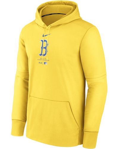 Nike Boston Red Sox City Connect Practice Therma Mlb Pullover Hoodie - Yellow